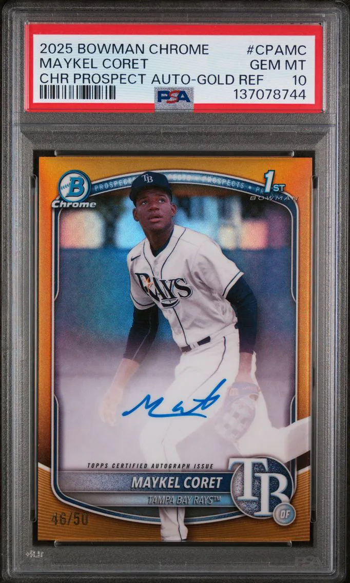 2025 #CPAMC Maykel Coret PSA 10 Bowman Chrome Prospect Autographs