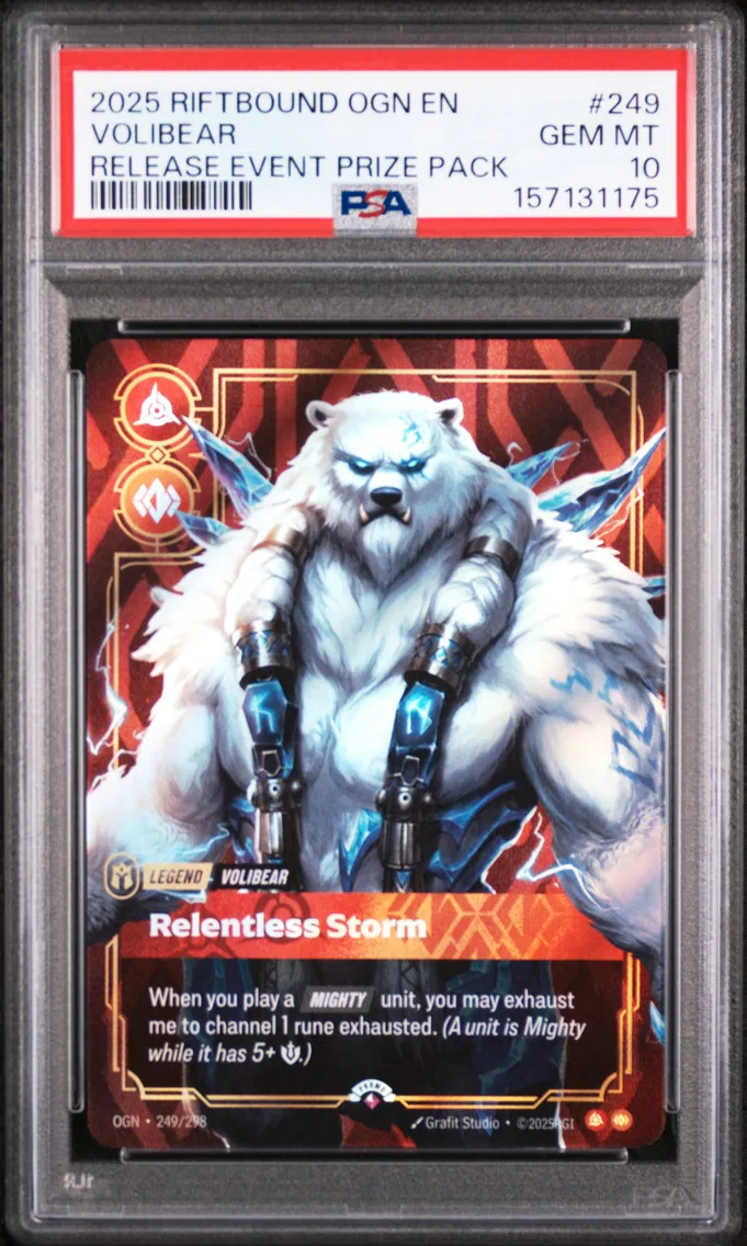 2025 #249 Volibear - Relentless Storm PSA 10 Riftbound: League of Legends Ogn-Origins