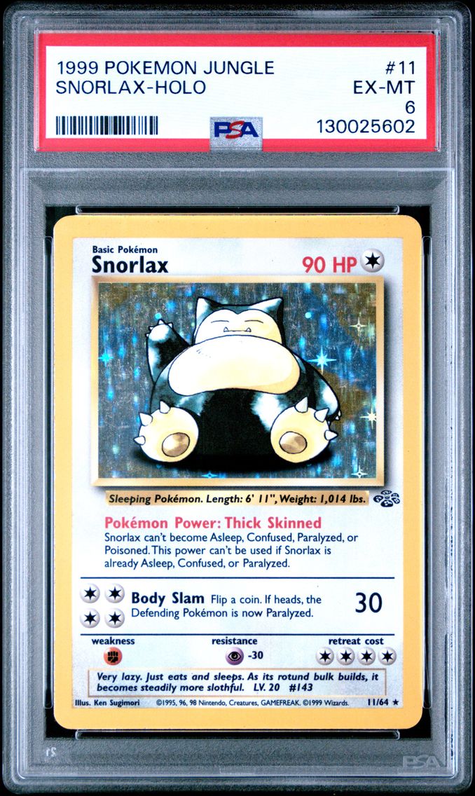 1999 #11 Snorlax-Holo PSA 6 Jungle Pokemon