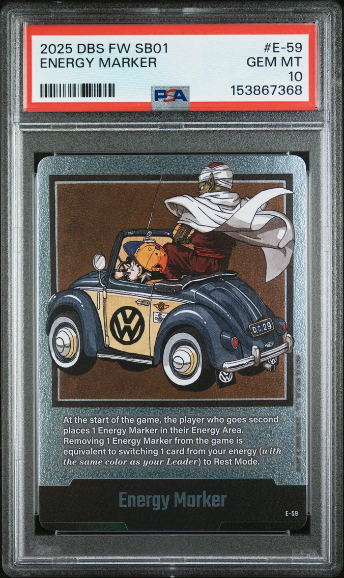 2025 #E-59 Energy Marker PSA 10 Dragon Ball Super Card Game Fusion World Manga Booster 01