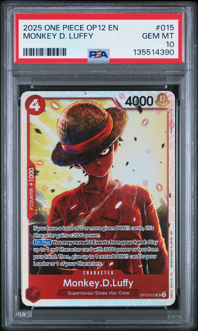2025 #015 Monkey D. Luffy PSA 10 One Piece OP12-Legacy of the Master