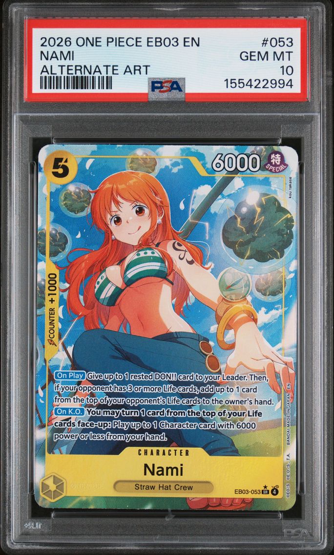 2026 #053 Nami PSA 10 One Piece EB03-Extra Booster -One Piece Heroines Edition-