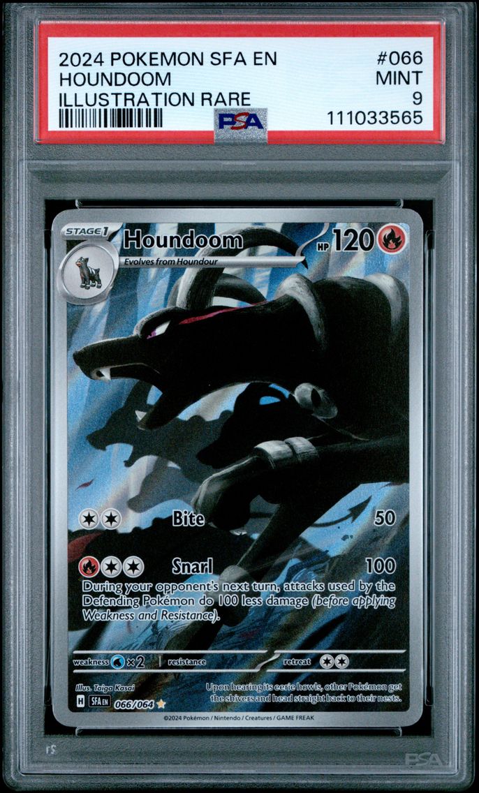 2024 #066 Houndoom PSA 9 Sfa EN-Shrouded Fable Pokemon
