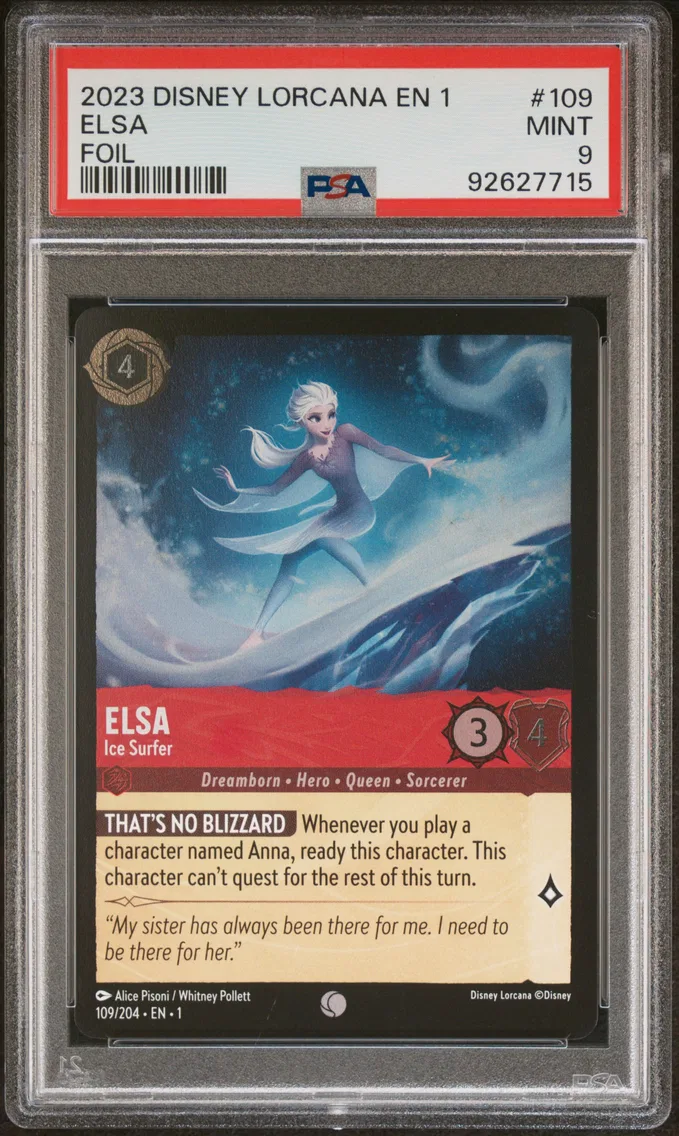 2023 #109 Elsa - Ice Surfer PSA 9 Disney Lorcana EN 1-the First Chapter