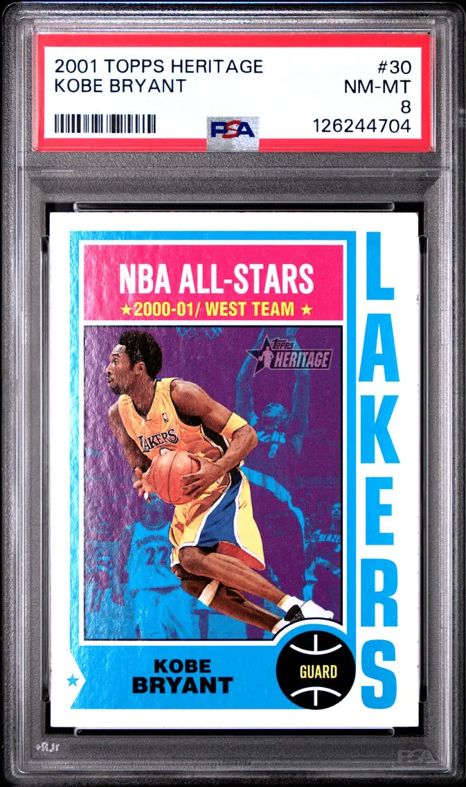 2001 #30 Kobe Bryant PSA 8 Topps Heritage