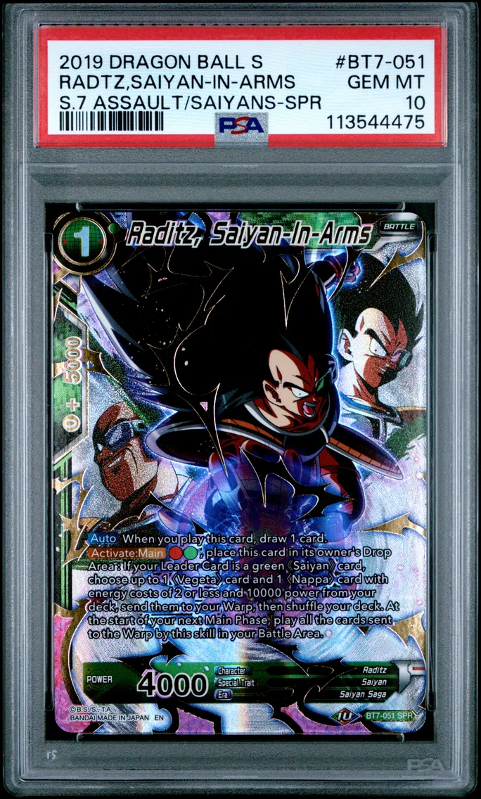 2019 #BT7-051 Raditz, Saiyan-in-Arms PSA 10 Dragon Ball Super Card Game Series 7 Assault of the Saiyans