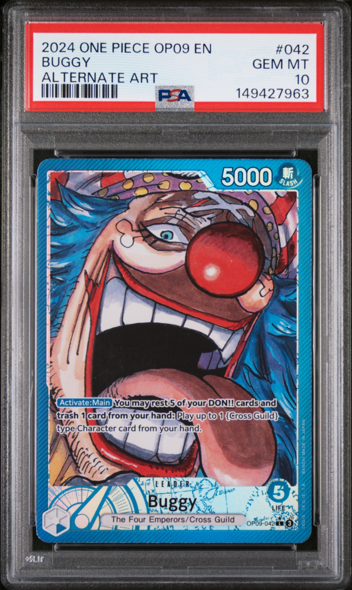 2024 #042 Buggy PSA 10 One Piece Op09-Emperors In The New World