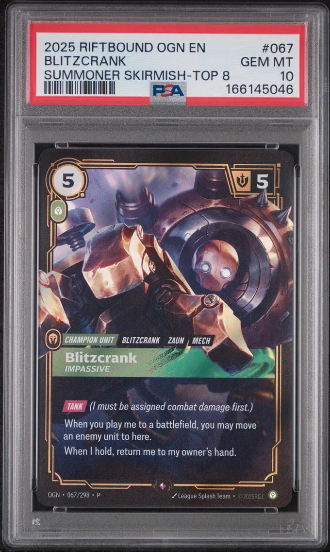 2025 #067 Blitzcrank - Impassive PSA 10 Riftbound: League of Legends Ogn-Origins