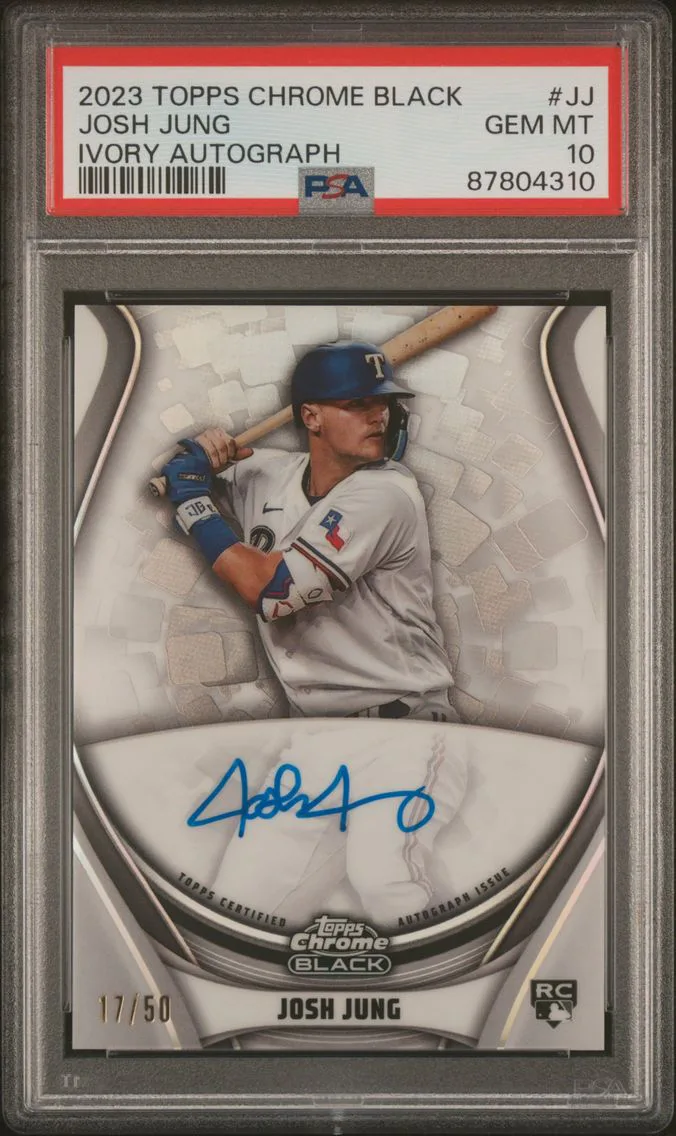 2023 #JJ Josh Jung PSA 10 Topps Chrome Black Ivory Autographs