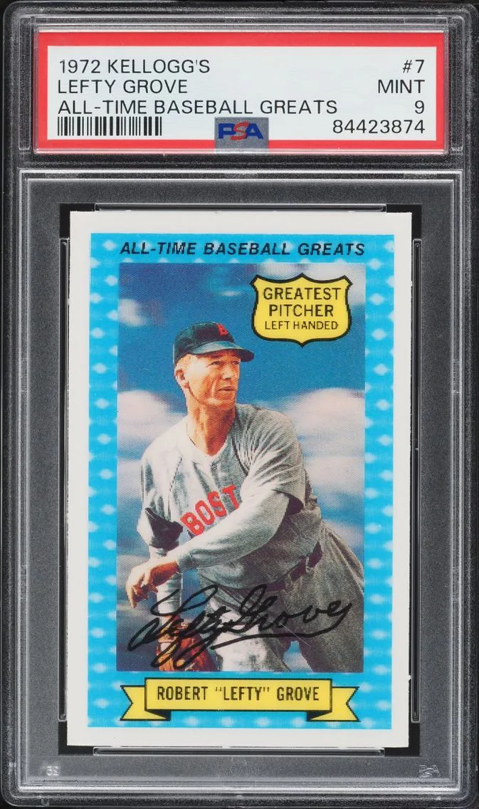 1972 #7 Lefty Grove PSA 9 Kellogg's All-Time Baseball Greats
