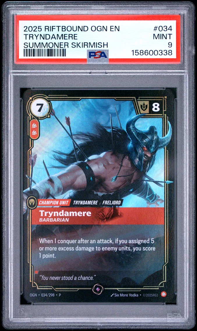 2025 #034 Tryndamere - Barbarian PSA 9 Riftbound: League of Legends Ogn-Origins