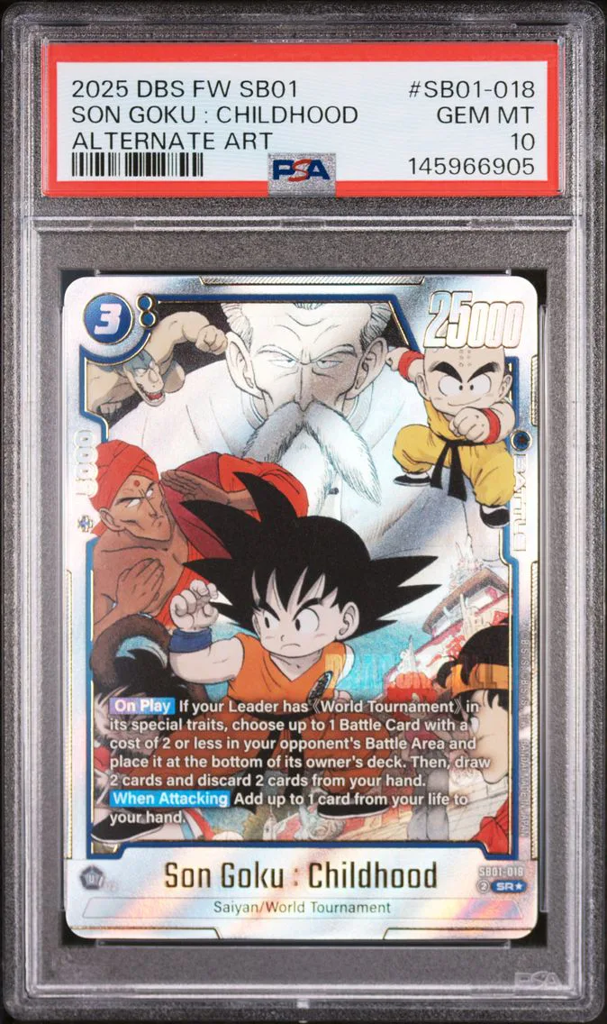 2025 #SB01-018 Son Goku : Childhood PSA 10 Dragon Ball Super Card Game Fusion World Manga Booster 01