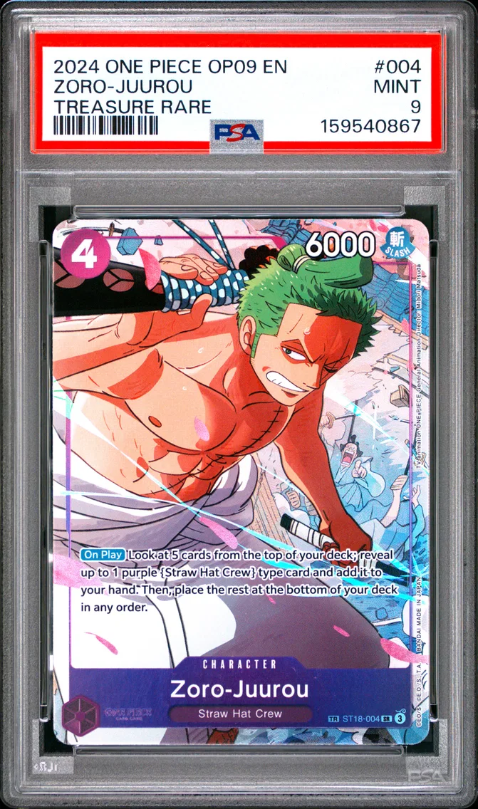 2024 #004 Zoro-Juurou PSA 9 One Piece OP09-Emperors in the New World
