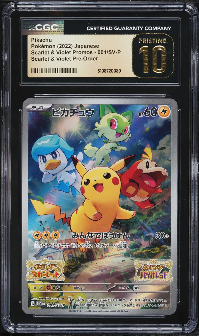 2022 #001 Pikachu CGC 10 Pristine Japanese SV Promo Pokemon