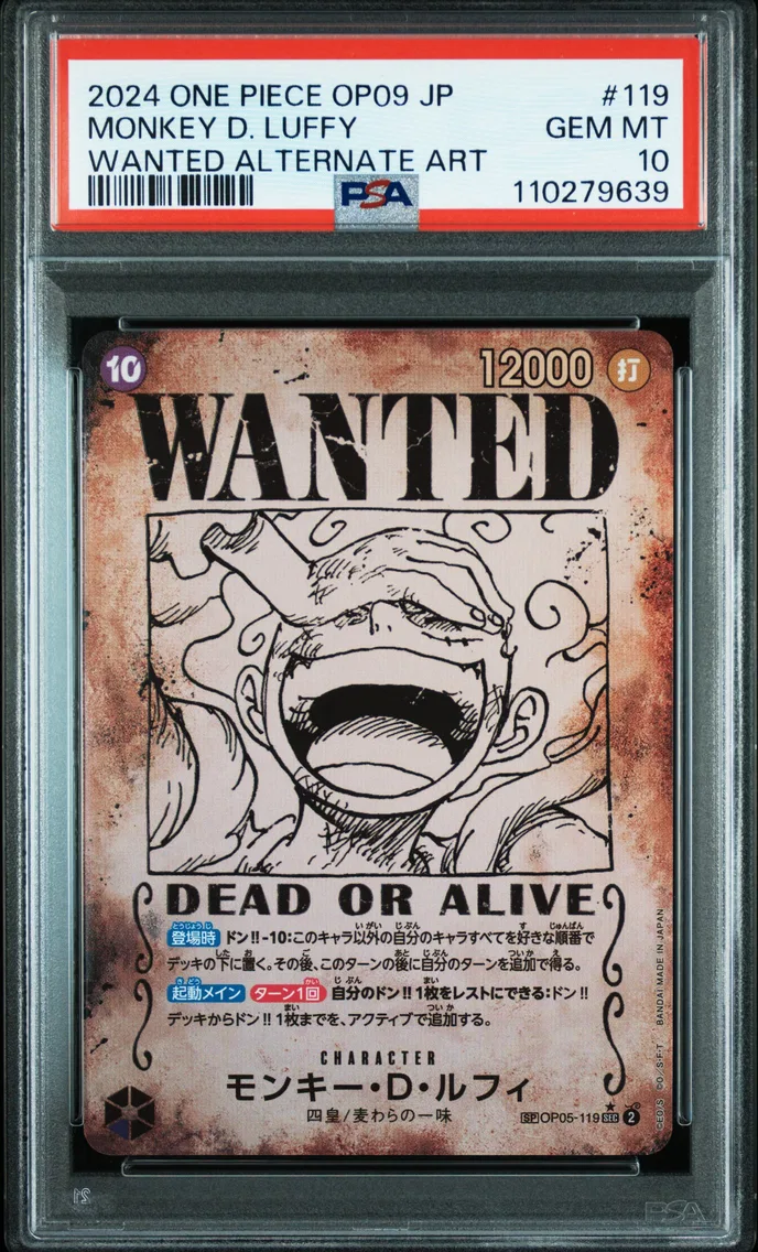 2024 #119 Monkey D. Luffy PSA 10 One Piece Japanese OP09-Emperors in the New World