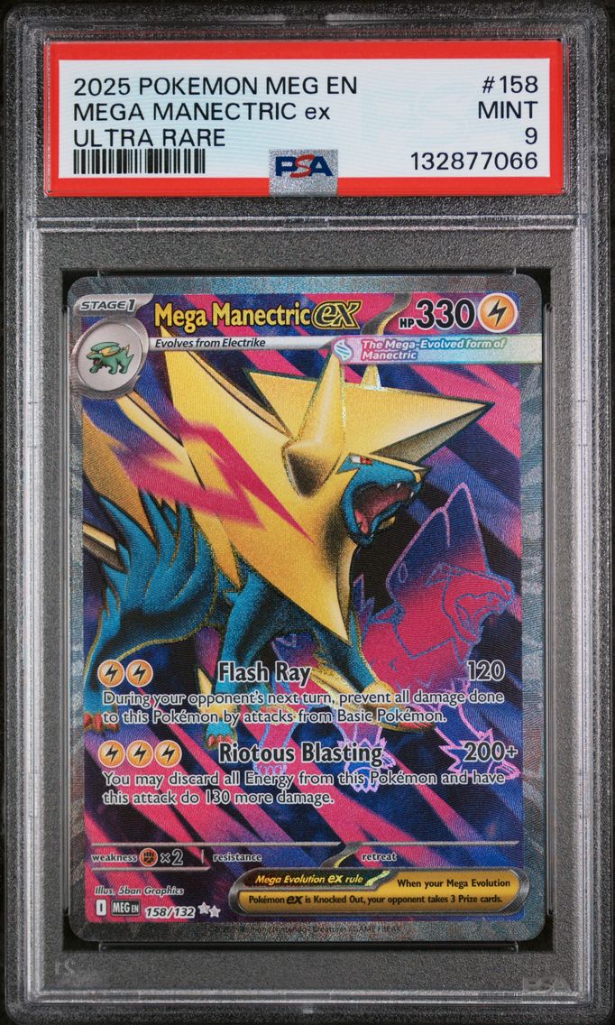 2025 #158 Mega Manectric EX PSA 9 Meg EN-Mega Evolution Pokemon