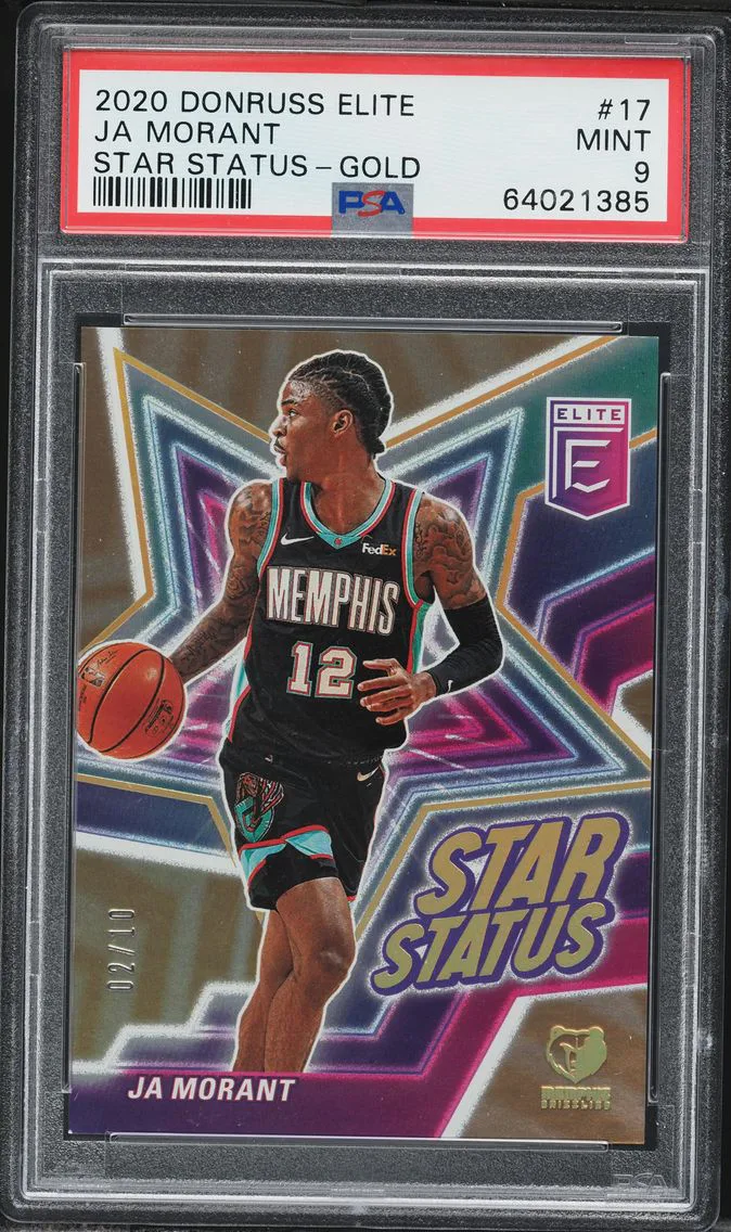 2020 #17 Ja Morant PSA 9 Panini Donruss Elite Star Status Basketball