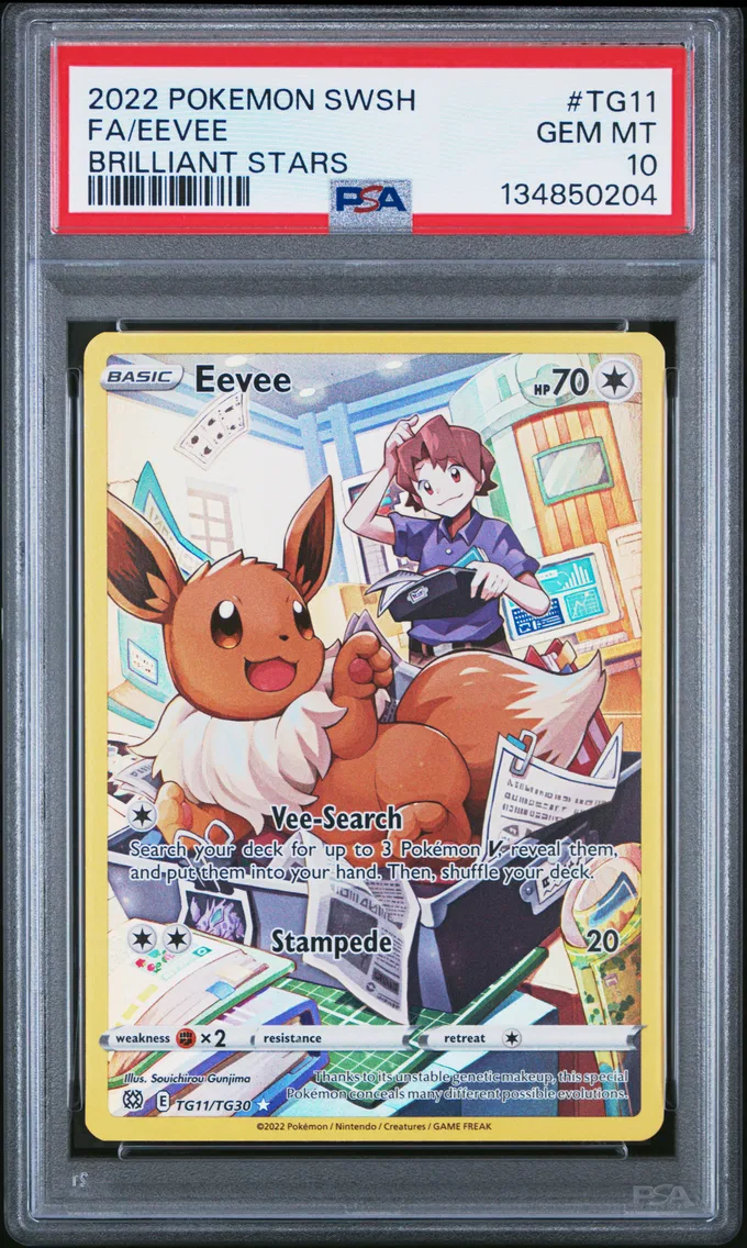 2022 #TG11 Full Art/Eevee PSA 10 Sword & Shield Brilliant Stars