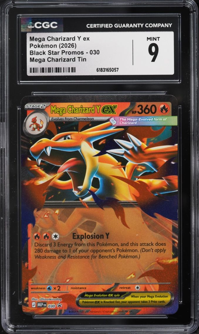 2026 Pokemon Mega Evolution Promo Tin Mega Charizard Y EX #30 CGC 9 MINT