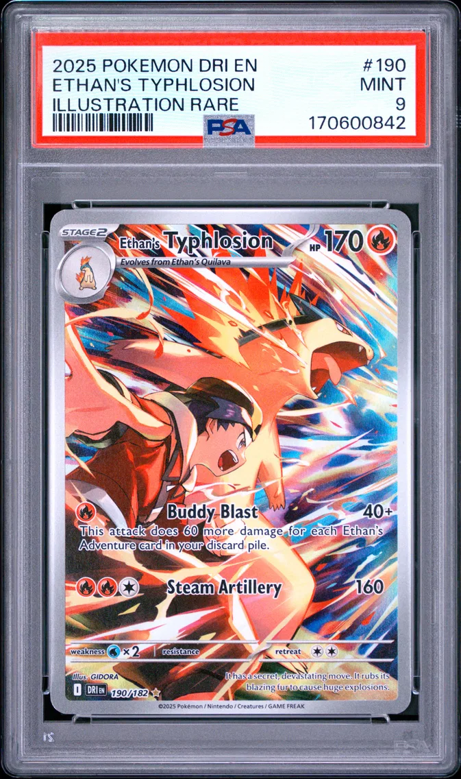 2025 #190 Ethan's Typhlosion PSA 9 Dri EN-Destined Rivals