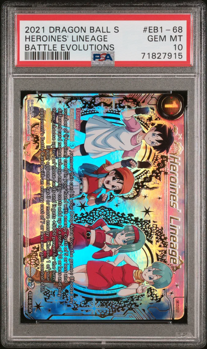 2021 #EB1-68 Heroines' Lineage PSA 10 Dragon Ball Super Card Game Battle Evolutions Booster