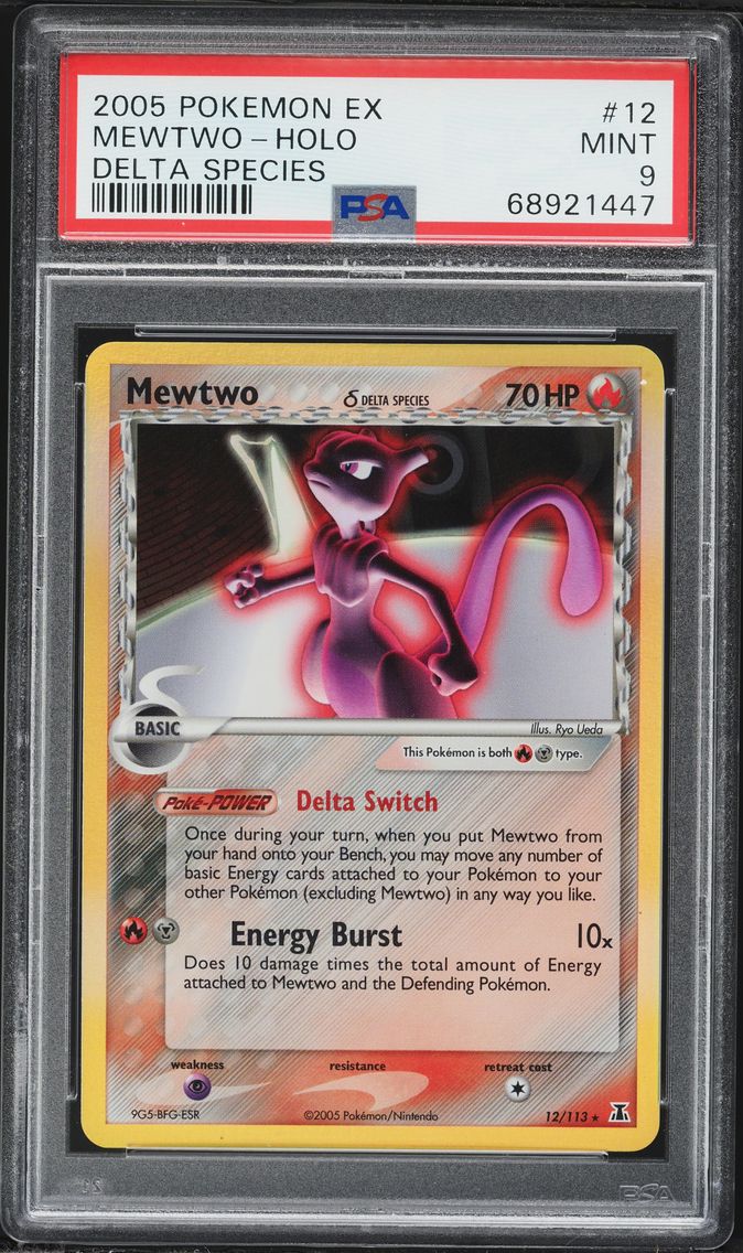 2005 #12 Mewtwo-Holo PSA 9 EX Delta Species Pokemon