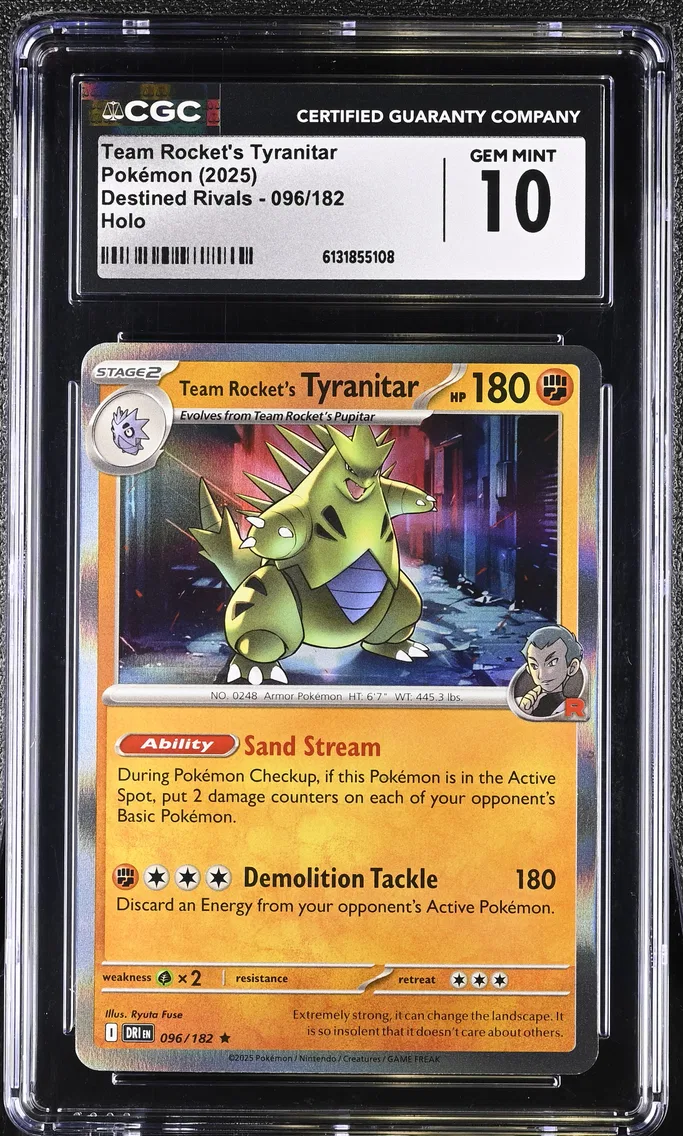 2025 #096 Team Rocket's Tyranitar CGC 10 Destined Rivals - DRI EN - English