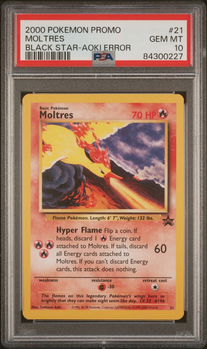 2000 #21 Moltres PSA 10 Promo Black Star