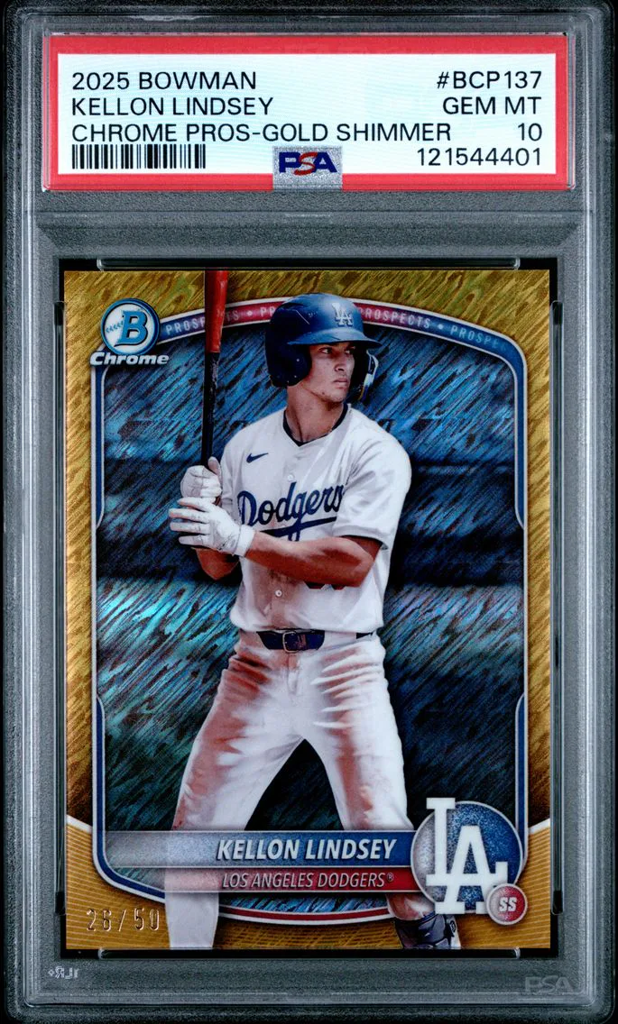 2025 #BCP137 Kellon Lindsey PSA 10 Bowman Chrome Prospects