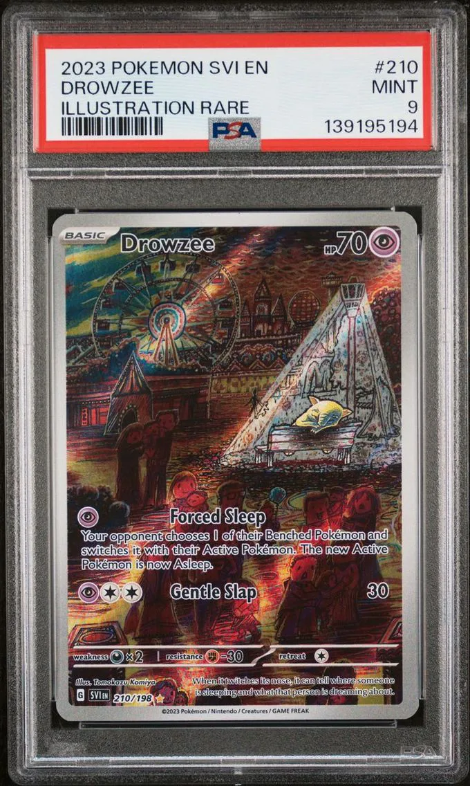 2023 #210 DROWZEE PSA 9 POKEMON SVI EN-SCARLET & VIOLET ILLUSTRATION RARE