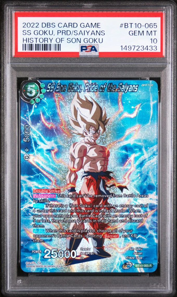 2022 #BT10-065 Ss Goku, Prd / Saiyans #bt10-065 PSA 10 Dragon Ball Super Card Game Theme Selection History of Son Goku