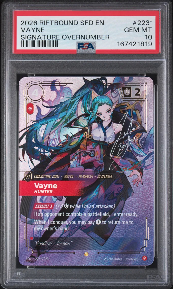 2026 #223* Vayne - Hunter PSA 10 Riftbound: League of Legends Sfd-Spiritforged