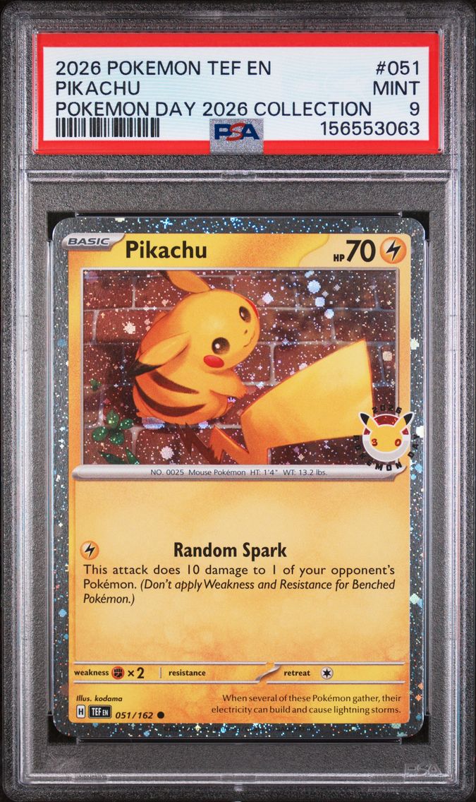 2026 #051 Pikachu PSA 9 Tef EN-Temporal Forces