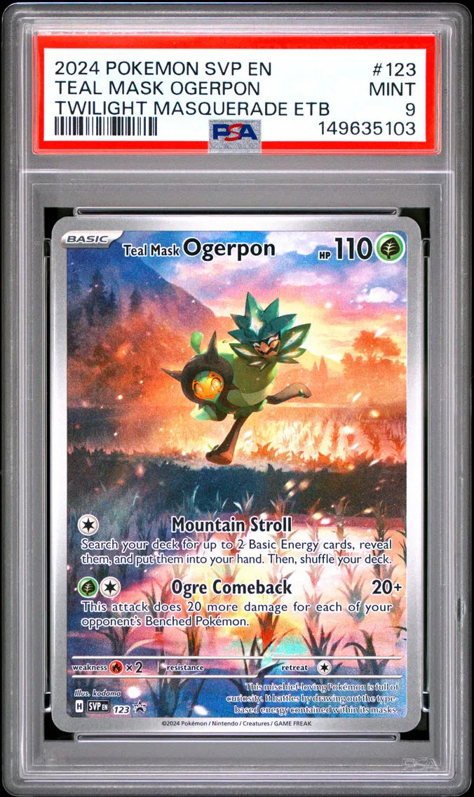 2024 #123 Teal Mask Ogerpon PSA 9 Svp EN-SV Black Star Promo
