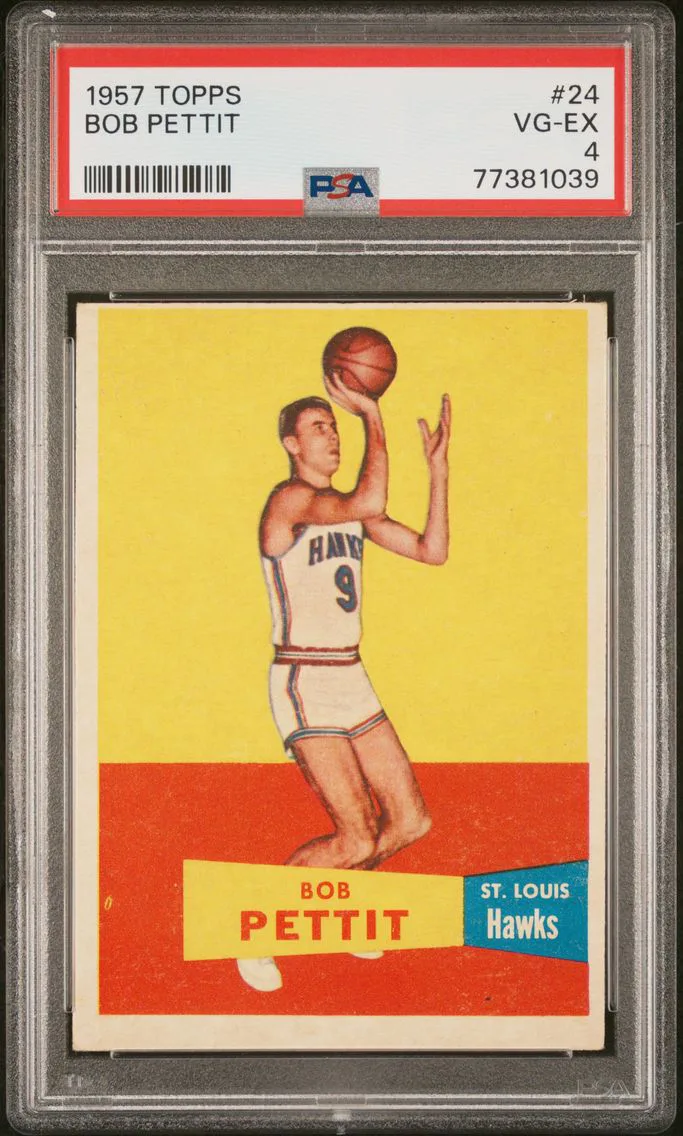 1957 #24 Bob Pettit PSA 4 Topps