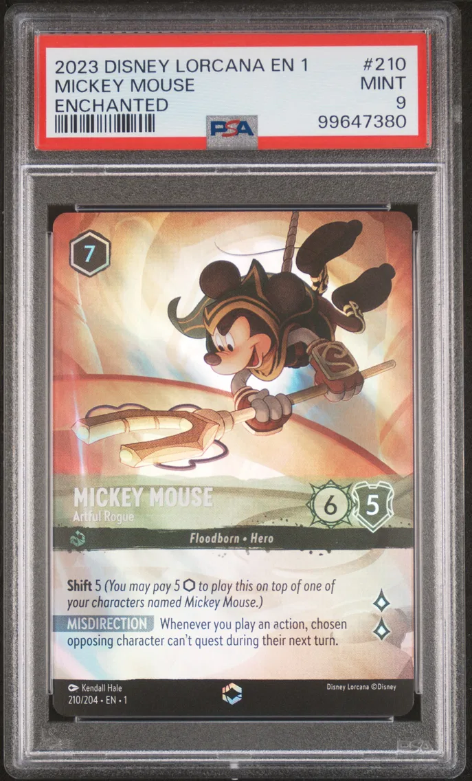 2023 #210 Mickey Mouse - Artful Rogue PSA 9 Disney Lorcana EN 1-the First Chapter