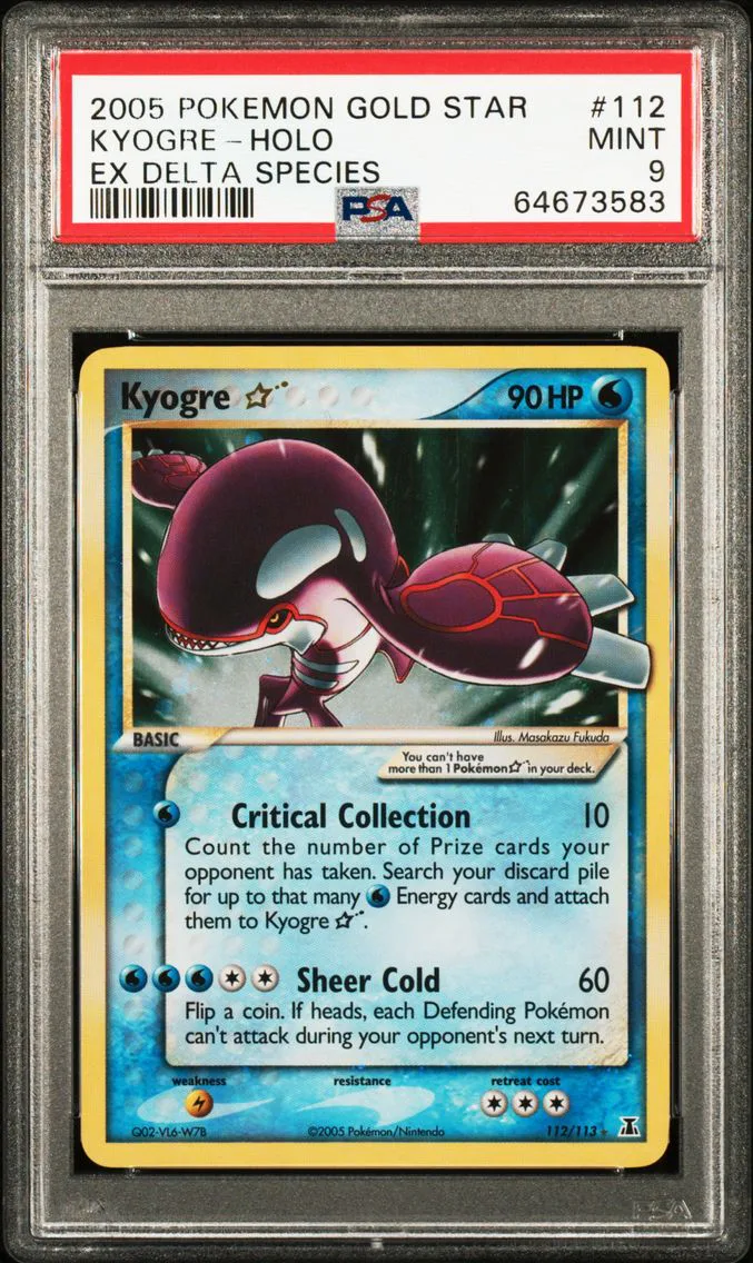 2005 #112 Kyogre-Holo Gold Star PSA 9 EX Delta Species Pokemon