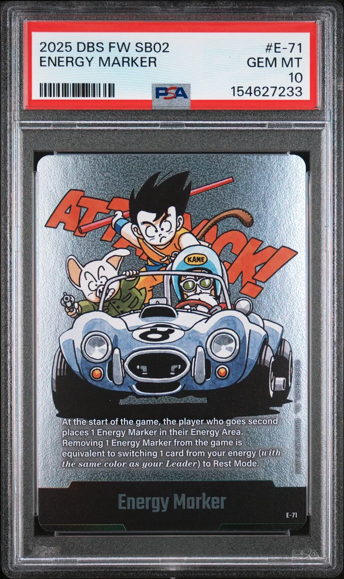 2025 #E-71 Energy Marker PSA 10 Dragon Ball Super Card Game Fusion World Manga Booster 02