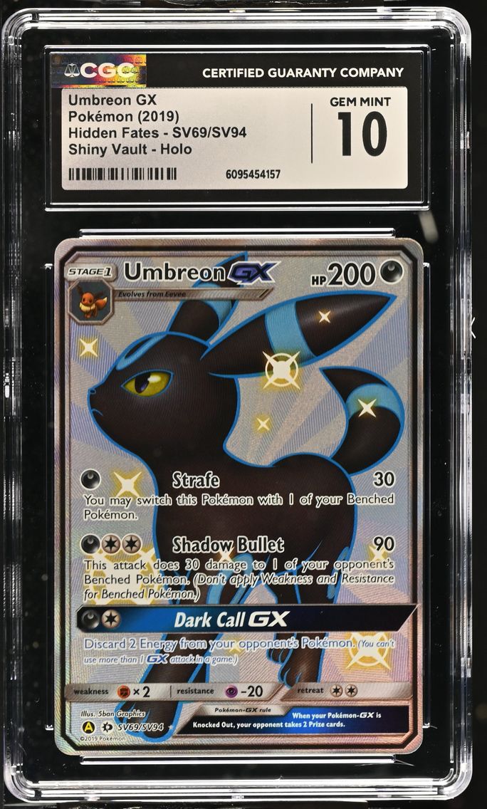 2019 #SV69 Full Art/Umbreon GX CGC 10 Sun & Moon Hidden Fates Pokemon