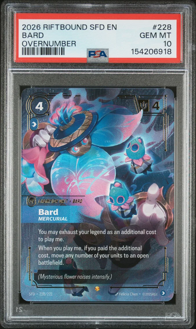 2026 #228 Bard - Mercurial PSA 10 Riftbound: League of Legends Sfd-Spiritforged