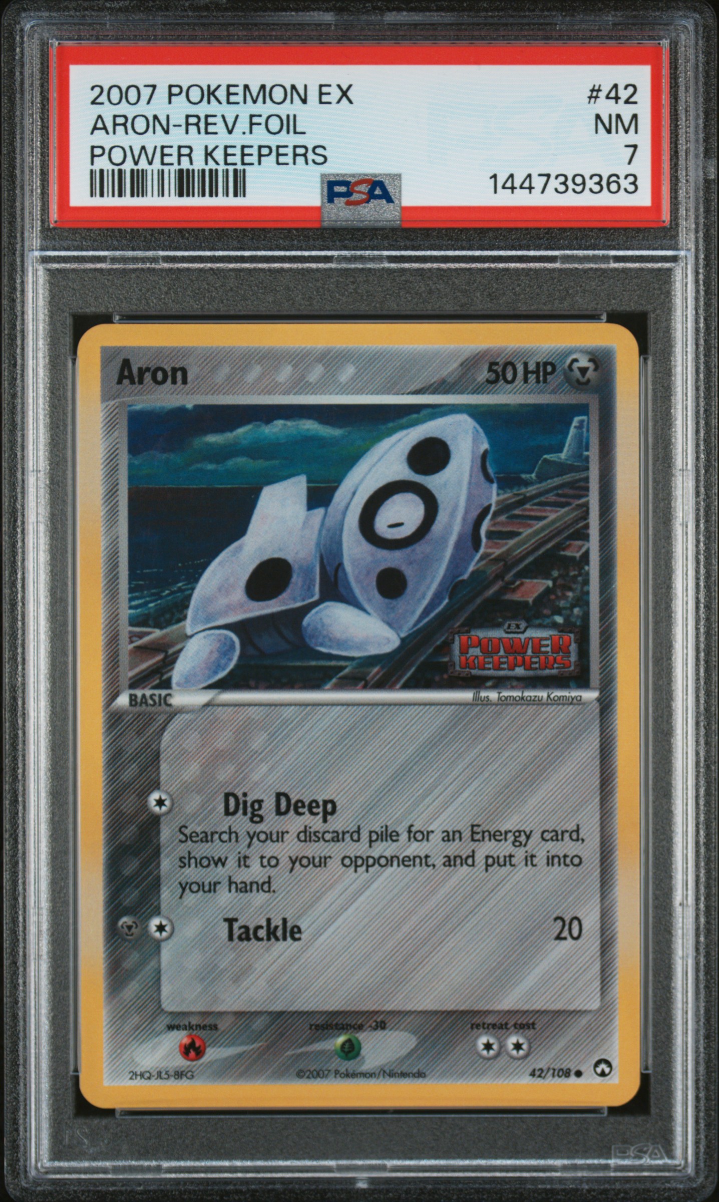 2007 #42 Aron-Reverse Foil PSA 7 Ex Power Keepers