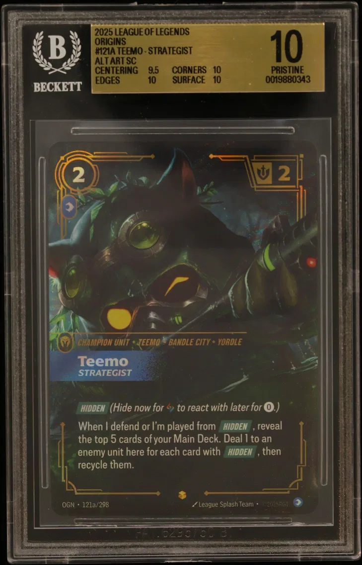 2025 #121a Teemo - Strategist ALT ART SC BGS 10 Riftbound: League of Legends TCG Origins