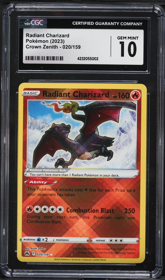 2023 #020 Radiant Charizard CGC 10 Sword and Shield Crown Zenith Pokemon