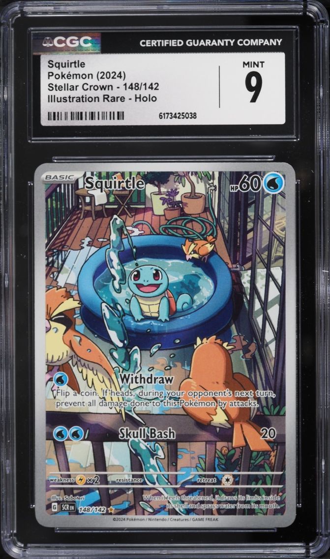 2024 Pokemon Scarlet & Violet Stellar Crown IR Squirtle #148 CGC 9 MINT