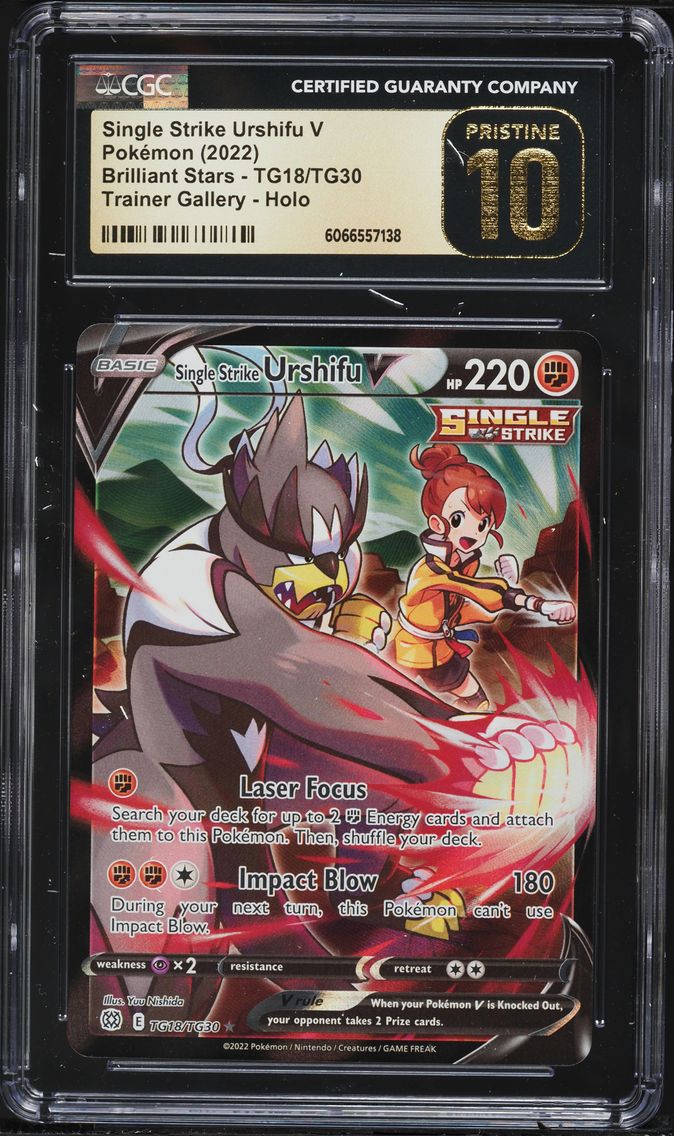 2022 #TG18 Full Art/Single Strike Urshifu V CGC 10 Pristine Sword & Shield Brilliant Stars Pokemon