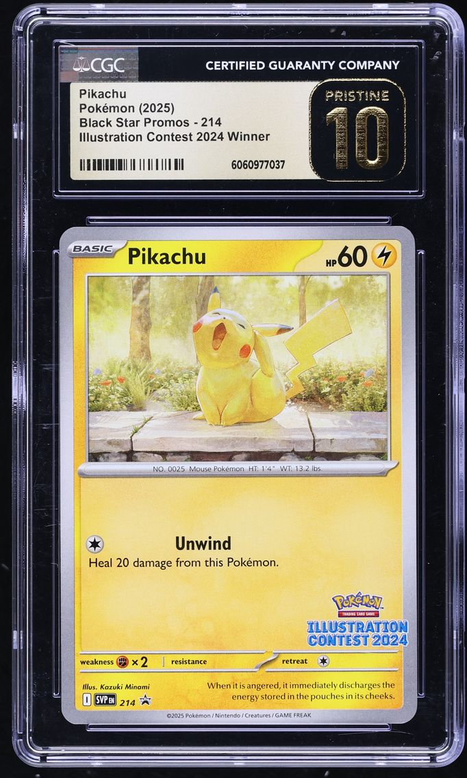 2025 #214 Pikachu CGC 10 Pristine Svp EN-SV Black Star Promo Pokemon