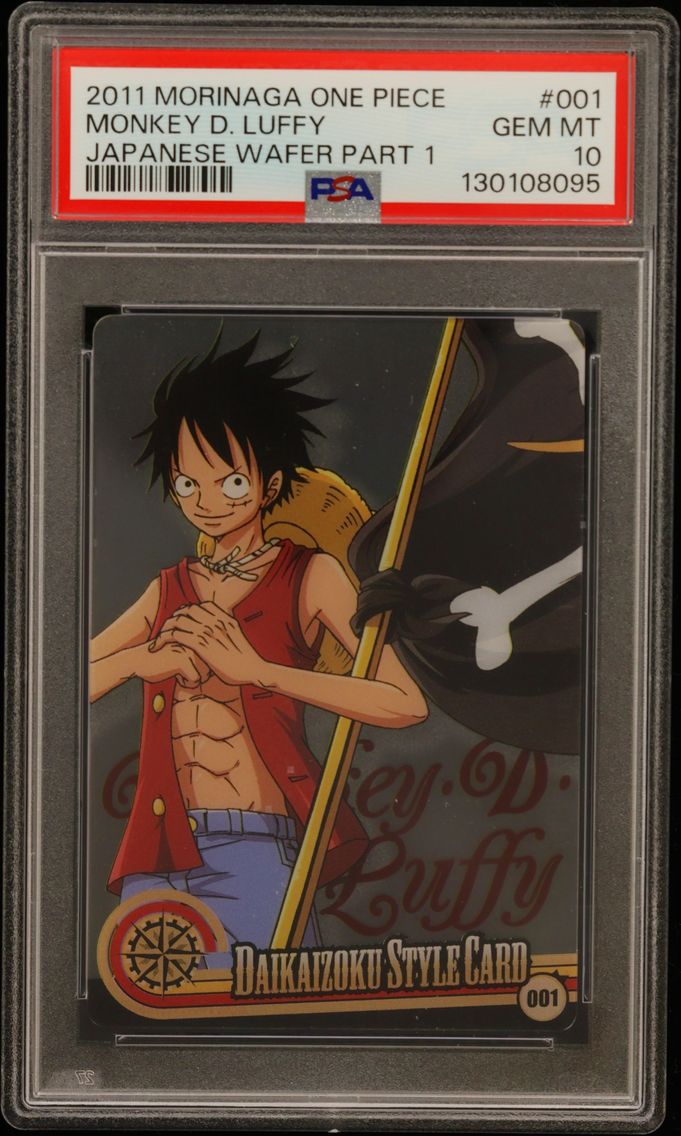 2011 #001 Monkey D. Luffy PSA 10 One Piece Morinaga Japanese Wafer Part 1