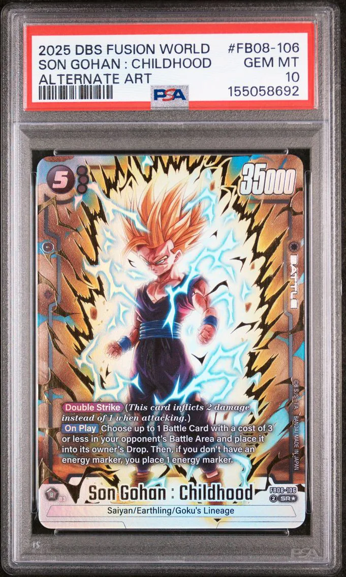 2025 #FB08-106 Son Gohan : Childhood PSA 10 Dragon Ball Super Card Game Fusion World Saiyan's Pride