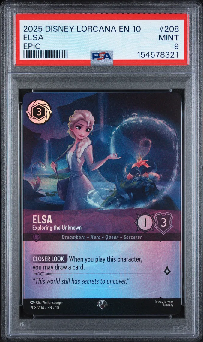 2025 #208 Elsa - Exploring the Unknown PSA 9 Disney Lorcana EN 10-Whispers in the Well