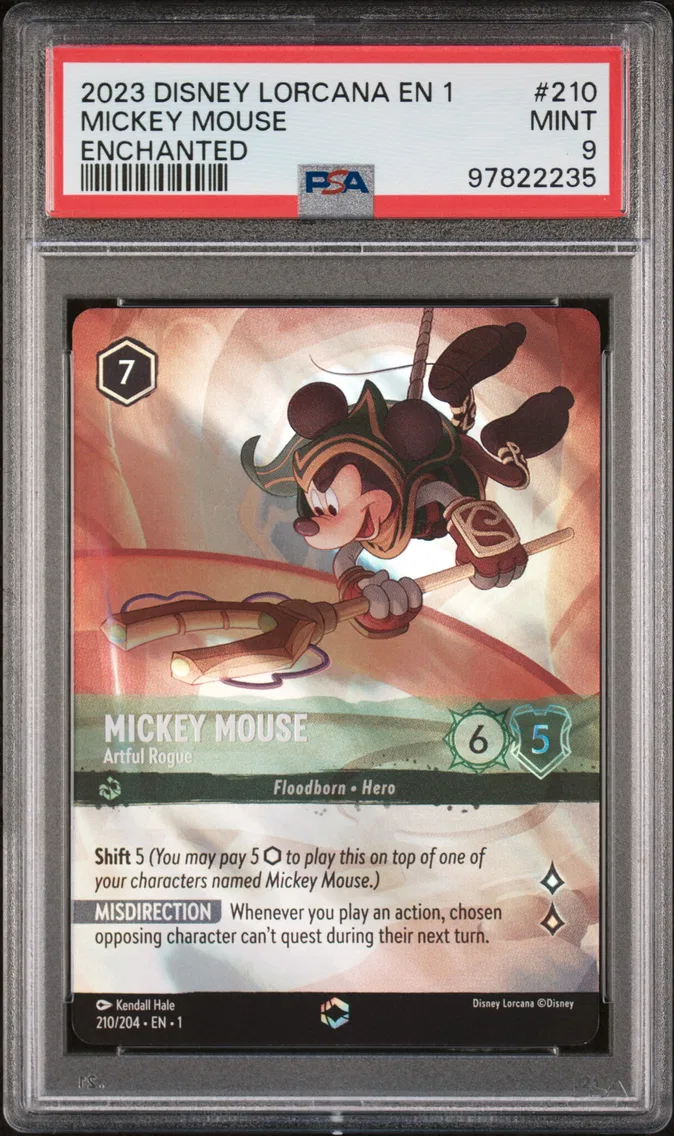 2023 #210 Mickey Mouse - Artful Rogue PSA 9 Disney Lorcana EN 1-the First Chapter